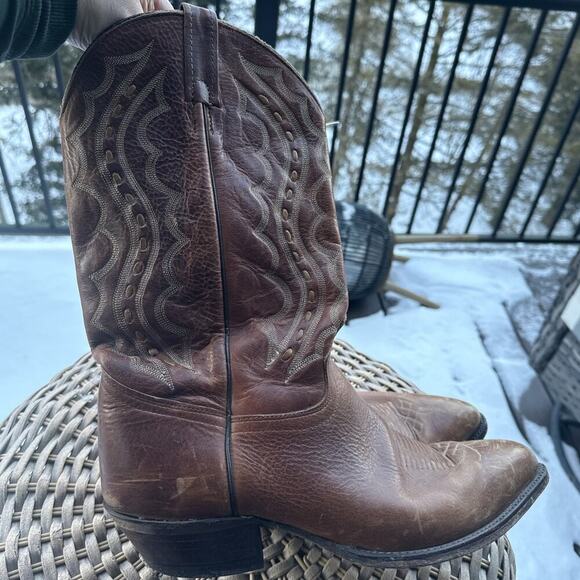 Cowboy J. Chisholm Brown Leather Boots size 11D Handcrafted in the USA main image 7